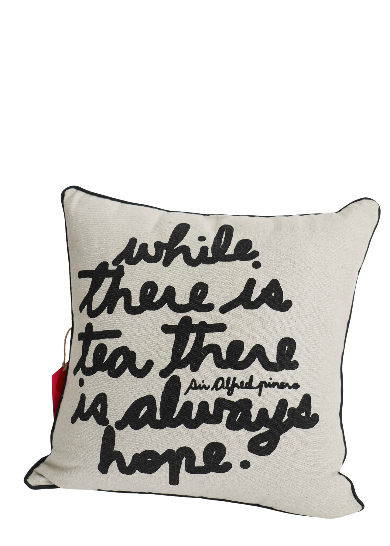 A cushion for a cup of optimism! This cushion, with its cheery message, is a reminder that while there is tea, there is always hope! It's the kinda cushion ya need to get through any situation!