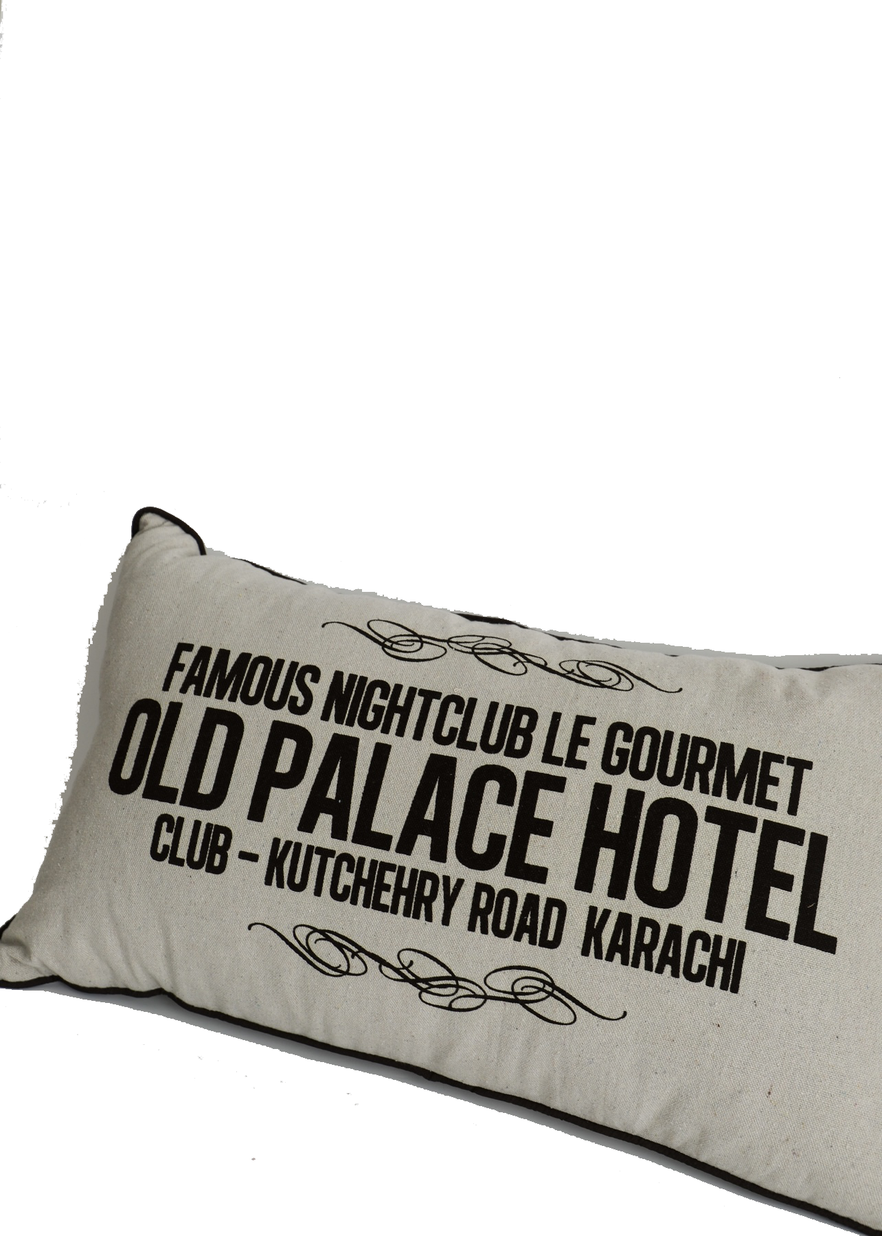 Add a touch of nostalgia to your home with this unique cushion! It's printed with 'Old Palace Hotel' in bold lettering that will transport you back in time.