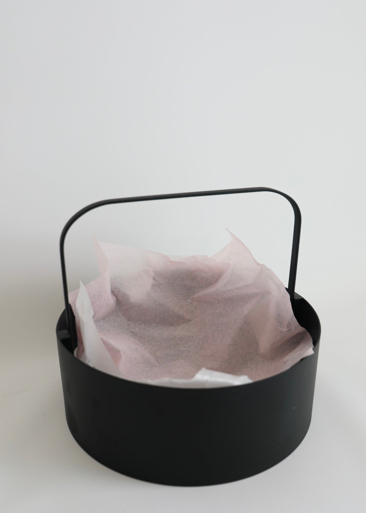 Black Round Wooden Basket
