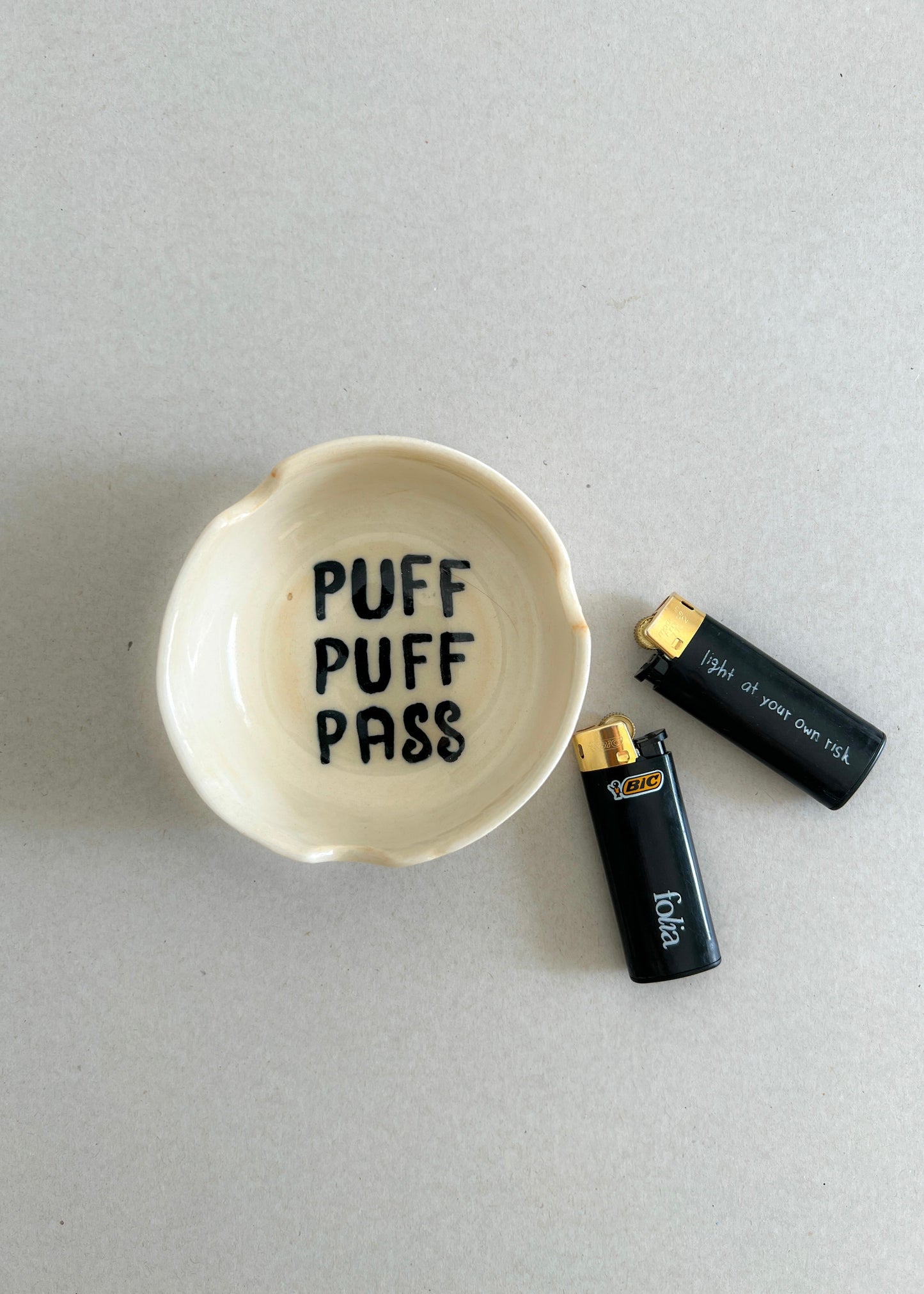 Ceramic Ashtray - Puff Puff Pass
