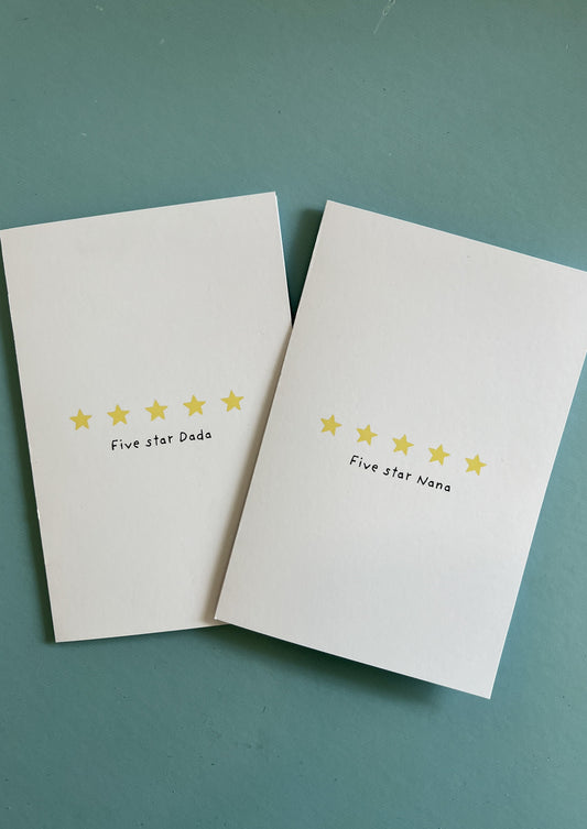 The Best of the Best! Celebrate the incredible love and care of your Nana with our adorable '5-Star Nana' card. He deserves all the stars in the sky for being the most amazing nana ever! ⭐⭐⭐⭐⭐