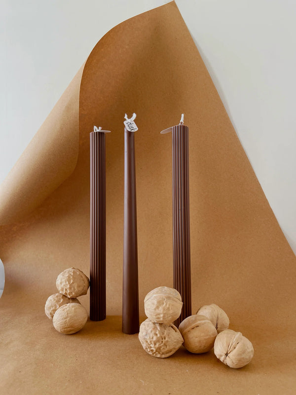 fall pillar candles (brown)