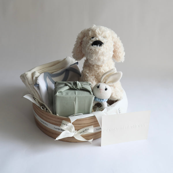 baby boy |  wooden basket