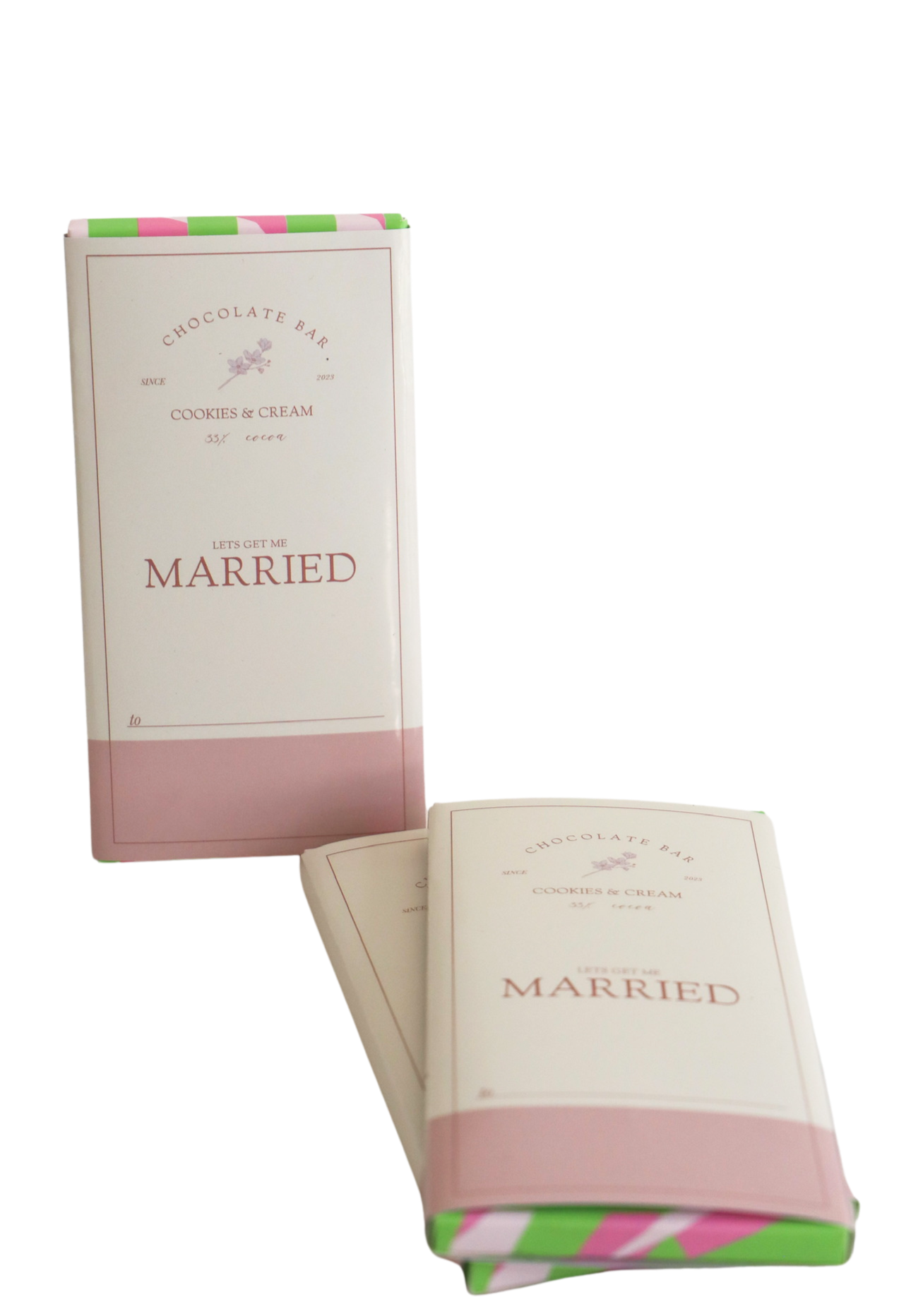 Indulge in our Let's Get Me Married chocolate bar, specially customized for bridesmaids. Savor the rich, decadent taste while celebrating the special occasion. A perfect way to show appreciation to your bridal party and create sweet memories. Treat yourself and your bridesmaids with this delectable and unique bar. Chocolate by Lal's