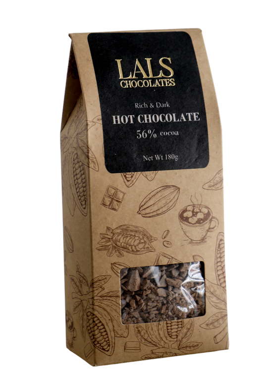 Treat yourselves to a rich hot dark chocolate on cozy winter nights. Handmade with love by chocolatier Lal Majid, this 56% hot chocolate is the ultimate treat!
