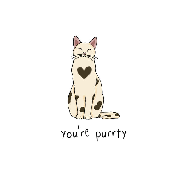 you're purrrty - greeting card