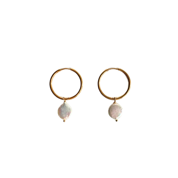 pearl droop hoops