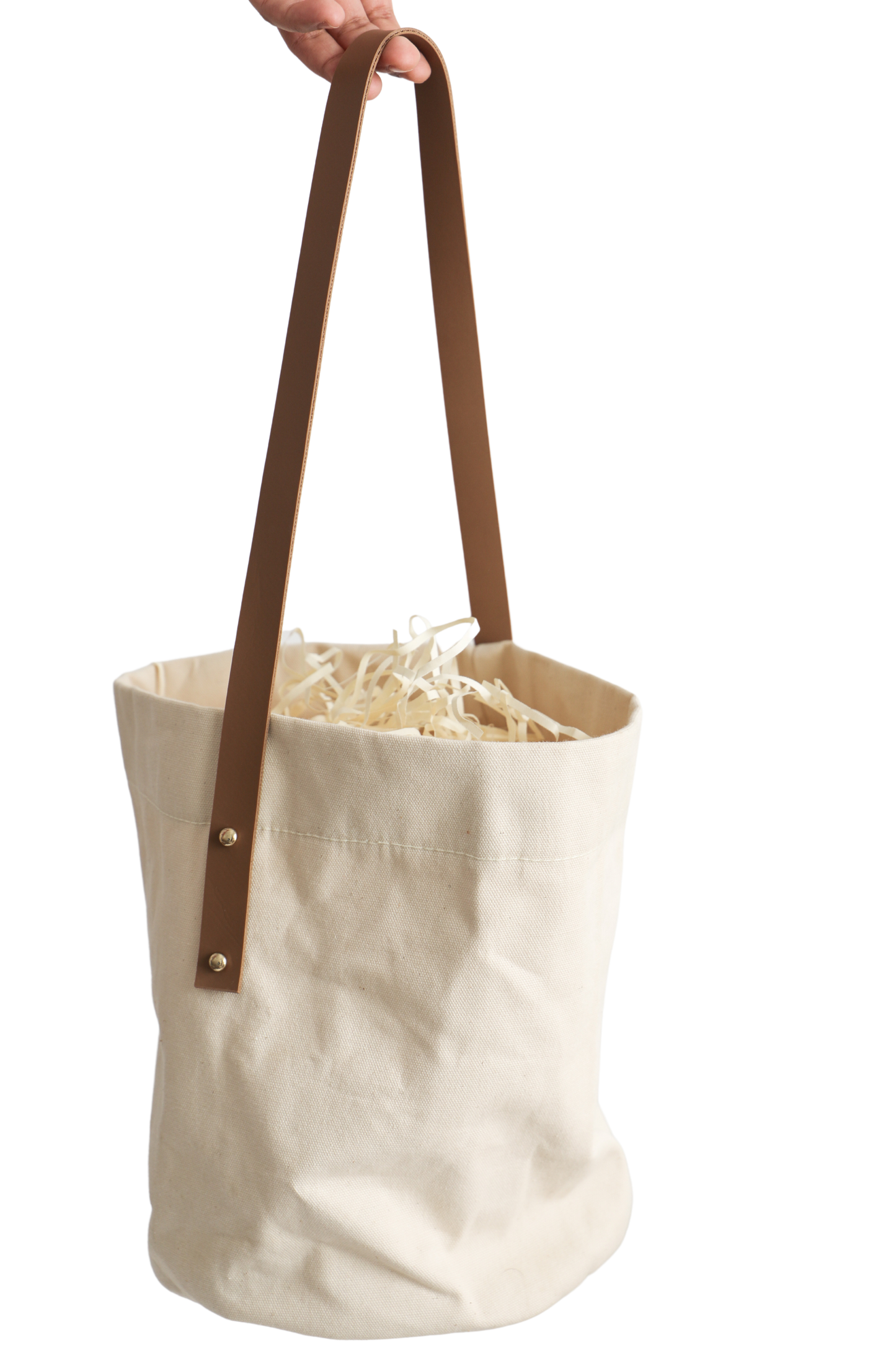 Canvas Tote with Leather Handle