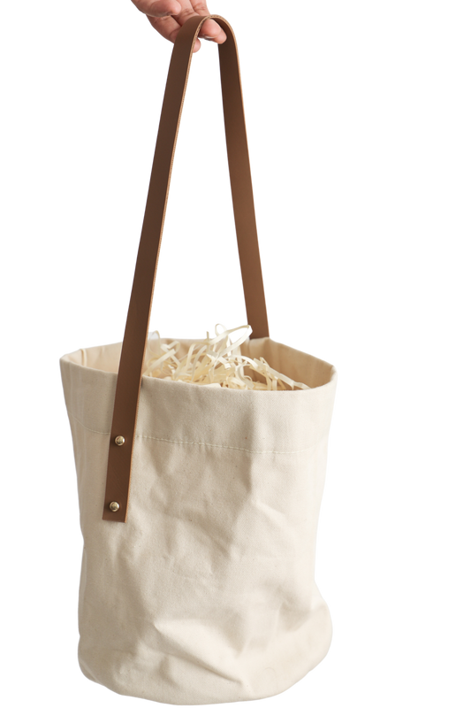 Canvas Tote with Leather Handle
