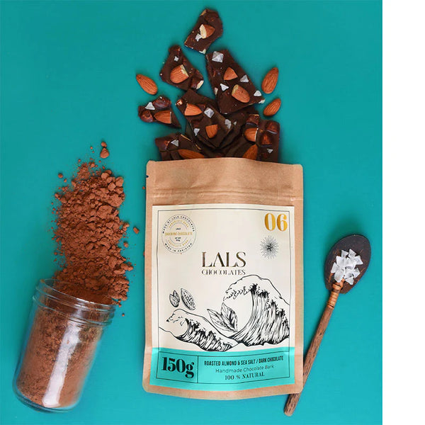 Roasted Almond & Sea Salt In Dark Chocolate Bark Pouch