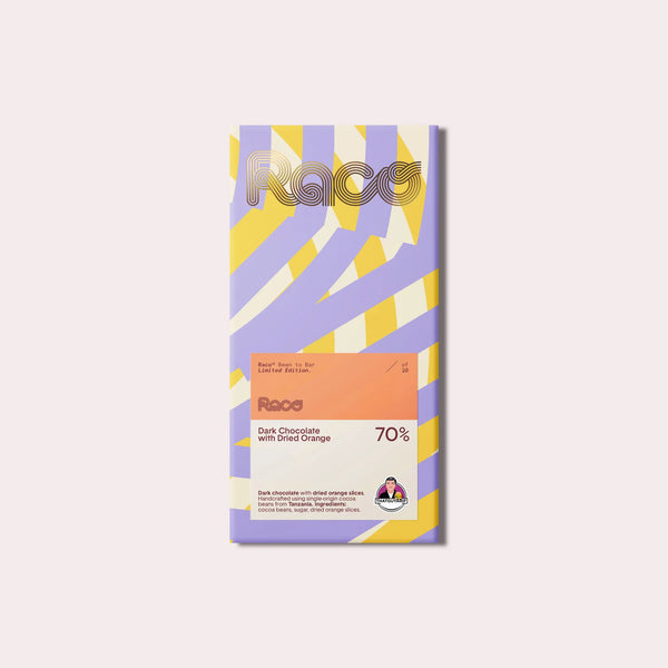 dried orange 70% dark chocolate bar