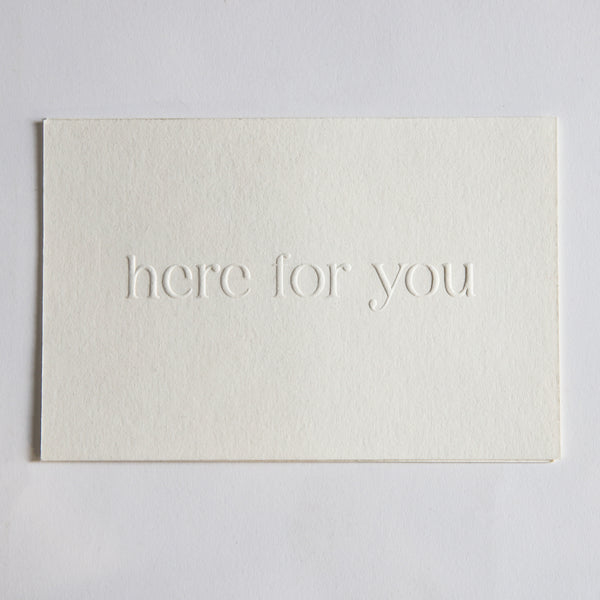 here for you notecard