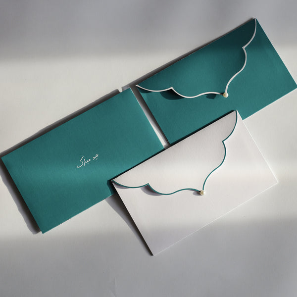 Eid Mubarak Envelope Set (Green)
 (6 Pcs)