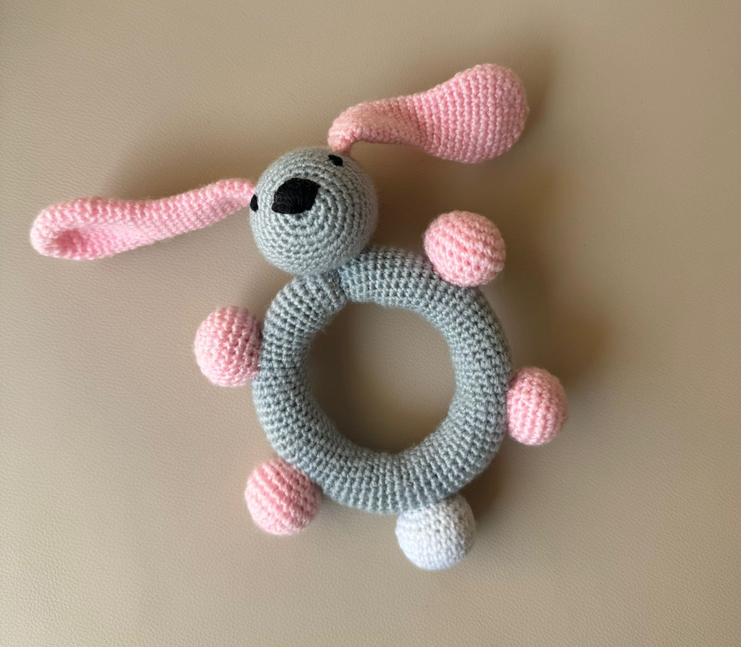 Crochet Round Bunny Rattle