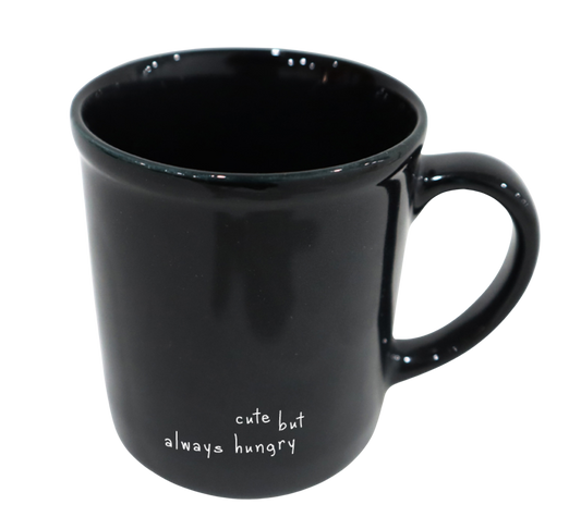 Embrace your inner "hangry" with this adorable 'Cute but always hungry' mug. Perfect for anyone who loves food and fun. Makes a great gift for the foodie in your life.