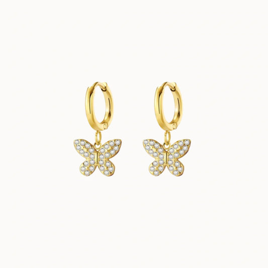 Pave Butterfly Huggies - Jewellery