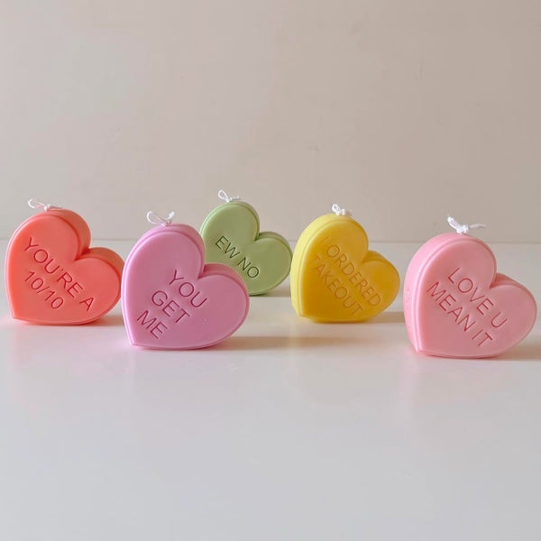 Conversation Heart Candle