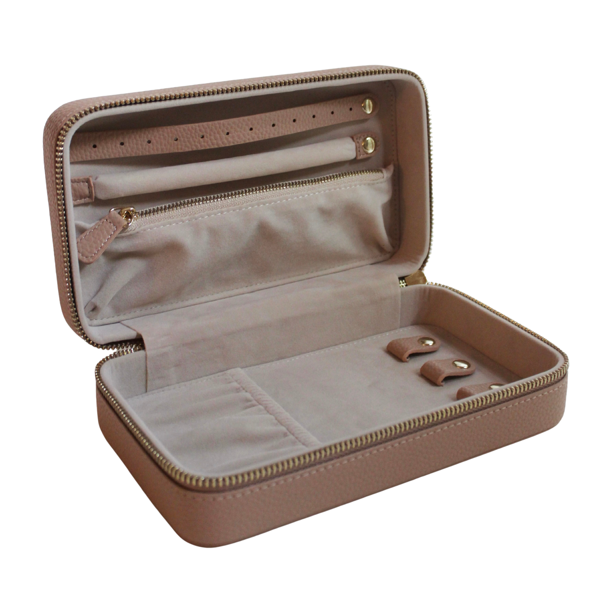 The Mish Essentials Case is the ideal organizer designed for everyone. Large enough to safekeep all your daily wear jewels along with other accessories. Most importantly, with an anti-tarnish suede lining on the interior we promise your jewels will last forever. 