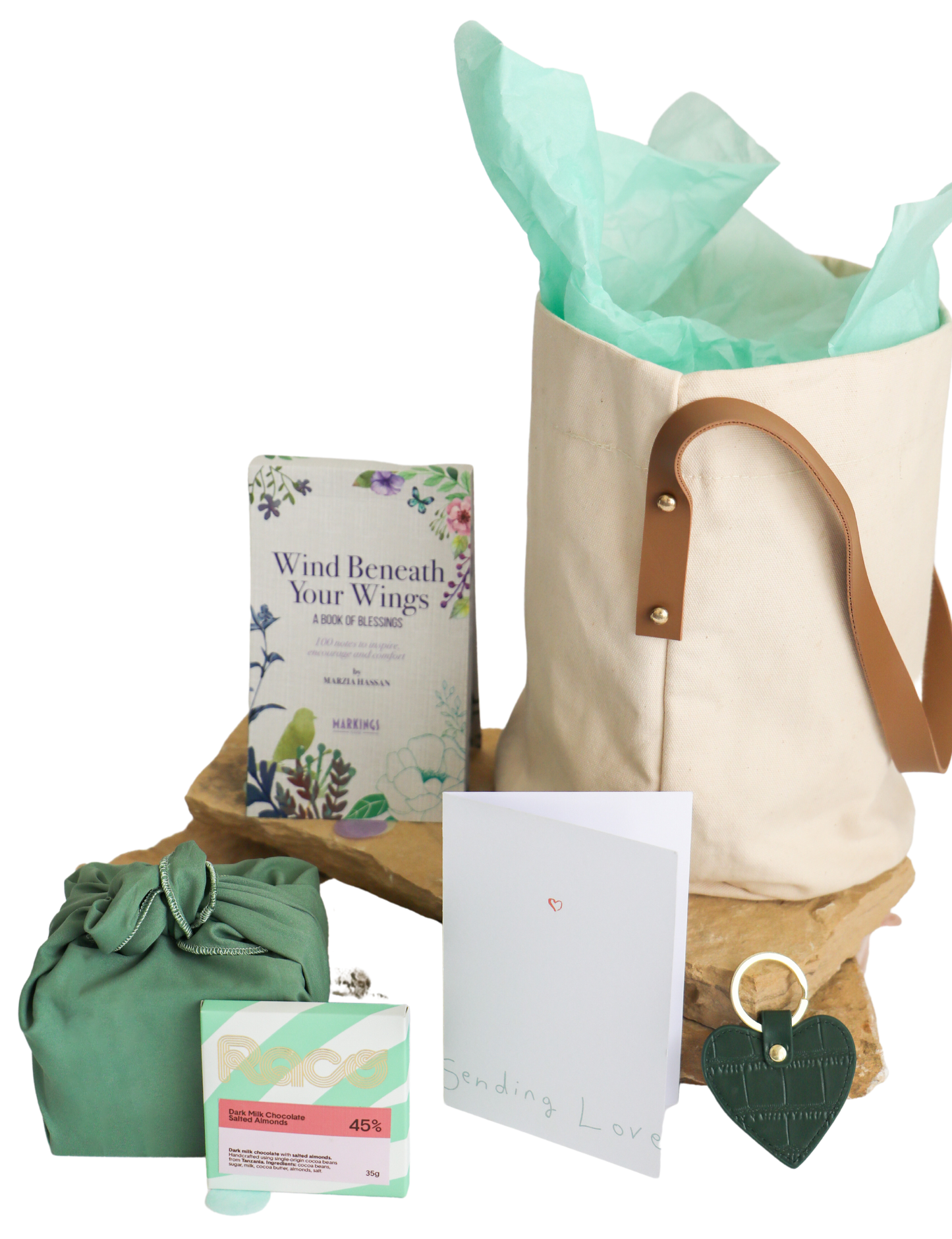 This is the perfect gift hamper for your green-loving friend! Our Tote-ally Green tote comes filled to the brim with goodies all in shades of green. Treat yourself or a friend to a bag full of green goodies!